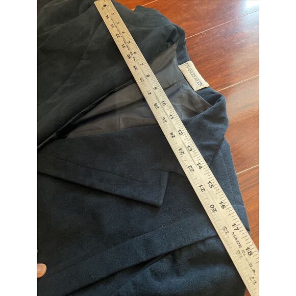 charles klein, blue suede long open coat, vintage , no size tag - Picture 8 of 9